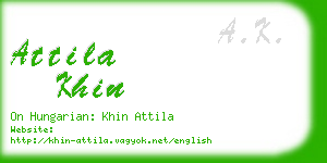 attila khin business card